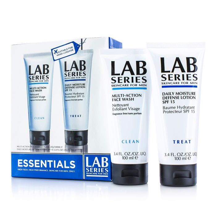【中亚Prime会员】Lab Series 朗仕 男士护肤套装 多功能洗面奶 100ml+日间防护乳液 SPF15 100ml