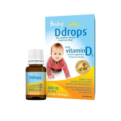【4瓶装包邮】Ddrops 婴儿维生素D3滴剂 90滴 400IU