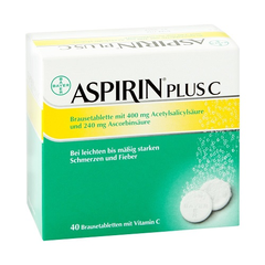 【德国小**】AspirinPlus 阿司匹林维生素C泡腾片 40粒
