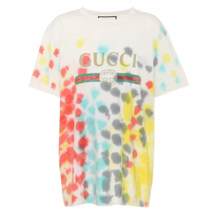 Gucci 新款水墨印染款 Logo 白T恤 $550（约3946元）