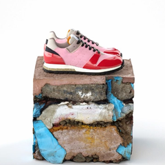 新款！Acne Studios “Joriko pale”粉色/红色拼色款 运动休闲鞋