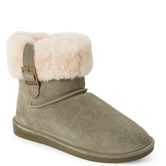 BEARPAW Real Fur Olive Abby Boots 橄榄绿雪地靴