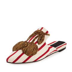 同款网站低 Sanayi313 棕榈条纹穆勒拖鞋