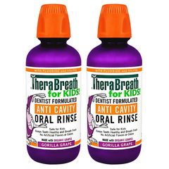 【美亚自营】TheraBreath 抗氧化氟化物木糖醇儿童漱口水 480ml*2瓶 有机葡萄味