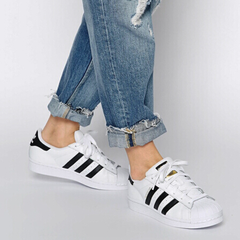 【美亚自营】adidas Originals 三叶草 Superstar 大童款经典黑白贝壳头运动鞋