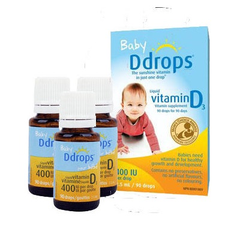 【立减$7.47】Ddrops 婴儿维生素D3滴剂 400IU 90滴*3瓶