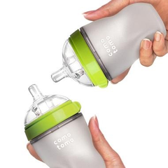 【3件9折】Comotomo 可么多么 自然感觉硅胶奶瓶 绿色 250ml*2个 配中流量奶嘴