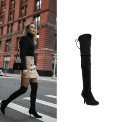 又降价了 纽约时尚博主 Mary Orton 同款 Stuart Weitzman Tiemodel 麂皮过膝靴 两色可选
