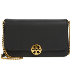 Tory Burch Chelsea Convertible Leather Clutch 黑色*链条包