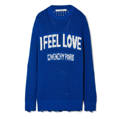 【反向海淘更划算！】Givenchy 纪梵希 Oversized distressed intarsia crocheted 女士棉质卫衣