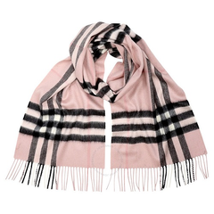 【节日礼物*】Burberry 博柏利 Classic 系列 BUR3994133 格子羊绒围巾 粉色