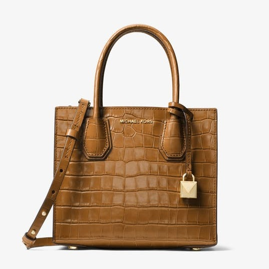 补货！Michael Kors Mercer 鳄*纹理中号托特包
