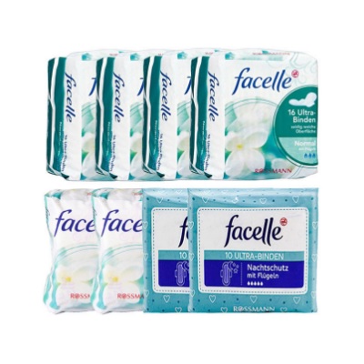 【包邮*装】Facelle 菲思乐 日用+夜用卫生巾套装 8包 119元