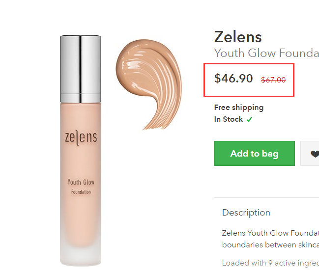 Zelens 养肤润泽粉底液 30ml $46.9（约340元）