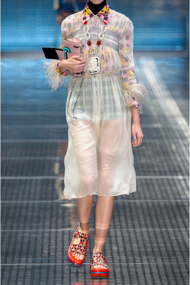 【杨幂同款】现今*热包款 Prada Plex Ribbon 款拼色美包 £1980（约16781元）