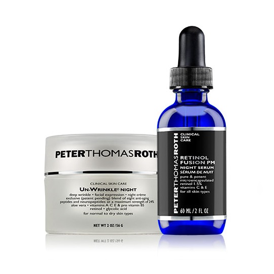 限时*！价值0！Peter Thomas Roth  彼得罗夫娃娃脸抗皱晚霜加大装 60ml +夜间抗皱精华加大装 60ml 0（约1014元）