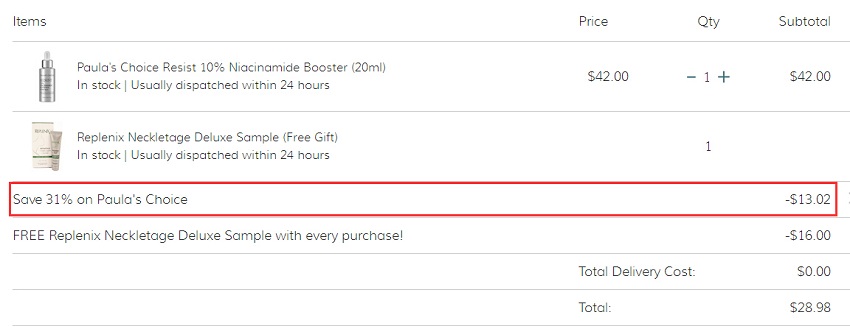 SkinCareRx：Paula’s Choice 水杨酸、烟酰胺等护肤 全场6.9折！