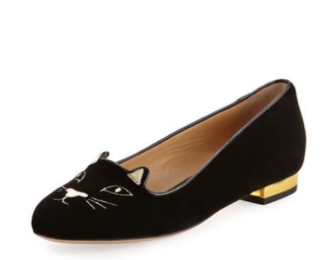 Charlotte Olympia 经典款 丝绒猫咪鞋 6.5（约2510元）