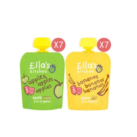 【14件包邮装】Ella's Kitchen 艾拉厨房 苹果+香蕉果泥 14*70g 159元