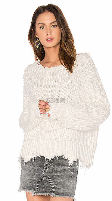 【杨幂同款】Wildfox Couture 不规则下摆设计 Oversized 针织上衣 4.4（约974元）