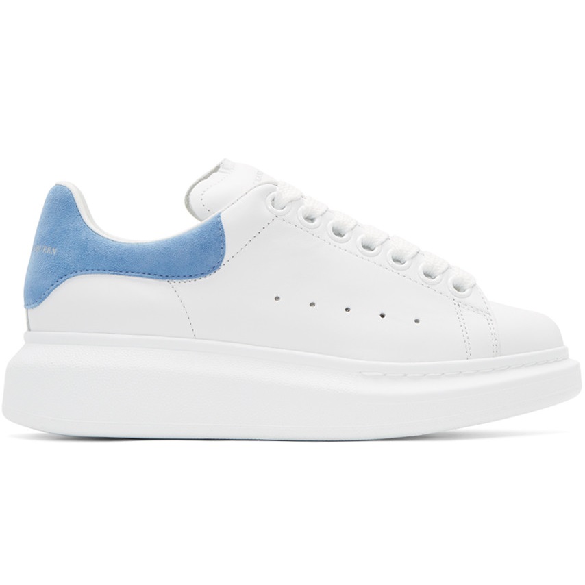 Alexander McQueen  麂皮蓝尾厚底小白鞋 5（约4125元）