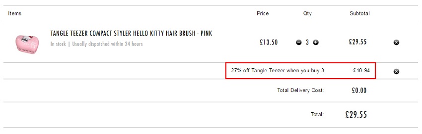 HQhair：Tangle Teezer 梳子全线 3件7.3折！