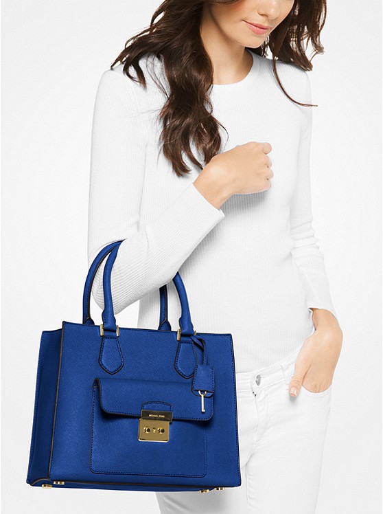 【上新超美色系！】MICHAEL Michael Kors 迈克高仕 Bridgette 中号十字纹牛皮托特包 $250.6（约1815元）