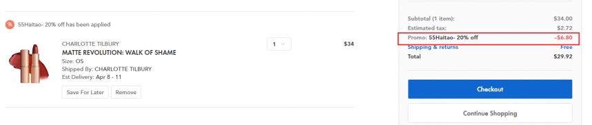 55专享！仅限一天！Spring ：CHARLOTTE TILBURY 彩妆全线8折