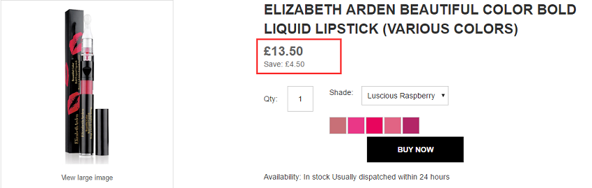 Elizabeth Arden 伊丽莎白雅顿 按压唇釉 ￡13.5（约118元）