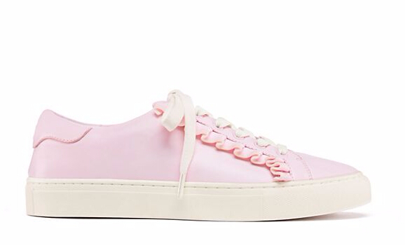 大表姐刘雯同款小白鞋！ Tory Burch 汤丽柏琦 RUFFLE 休闲运动小白鞋 $225（约1630元）