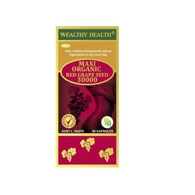 Wealthy Health 富康 红葡萄籽胶囊 30000mg 90粒 AU$20.99（约179元）