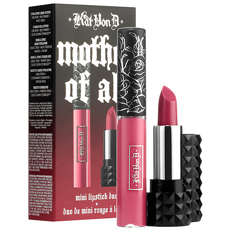 Kat Von D 母亲节限量 Mother 迷你唇膏+液体唇膏套装 $19（约138元）