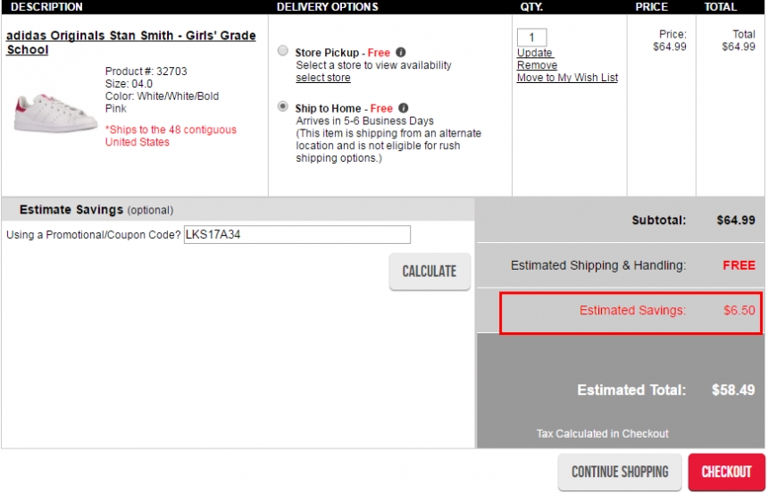 Foot Locker:Adidas Originals“Stan Smith”大童系列 满享额外9折,满享85折,满0减!