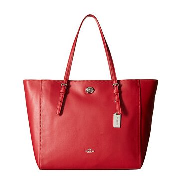 4.4折！COACH Crossgrain Turnlock Tote 中国红*手袋 $129.99（约942元）
