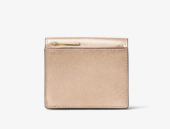 【直降$13！】MICHAEL Michael Kors Jet Set Tr*el 香槟色牛皮短钱夹 $49（约355元）