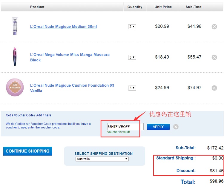 买一送一！Chemist Warehouse：L'Oreal 欧莱雅彩妆 低至8折+买一送一+立减5澳