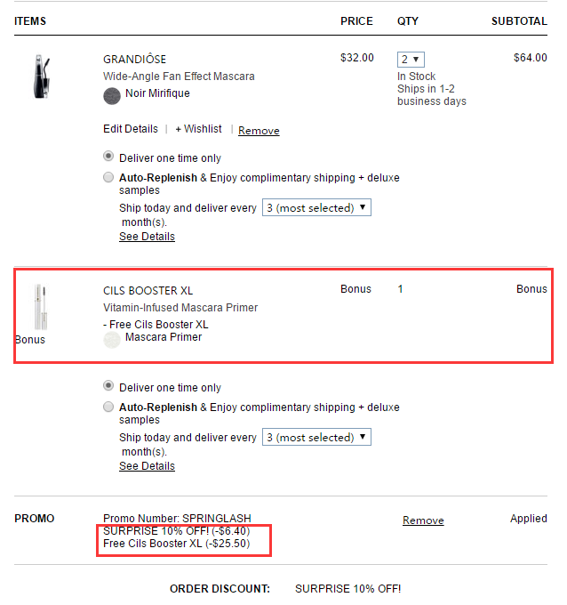 LANCOME 兰蔻美国官网：购买2支睫毛膏即享9折+送睫毛增长底膏正装！