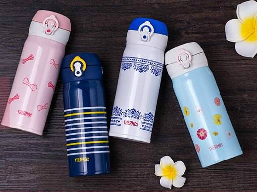 THERMOS 膳*师 真空隔热保温杯 JNL-402粉白400ml 折后2150日元（约129元），保温杯专场2件立减600日元