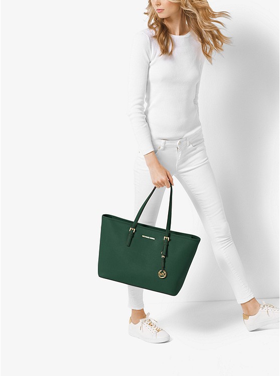 MICHAEL Michael Kors Jet Set Tr*el 墨绿色托特包 $208.6（约1511元）
