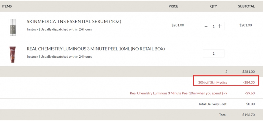 SkinStore：SkinMedica 斯美凯 精选超能*精华等护肤 7折！