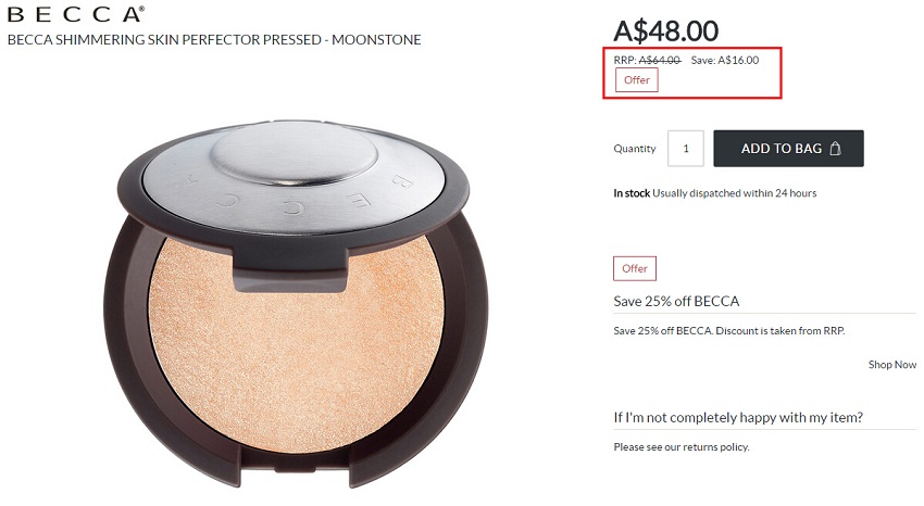 BECCA Shimmering 高光粉饼 *stone A（约261元）