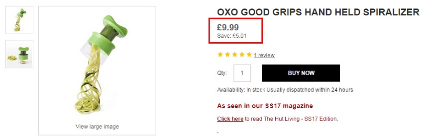 OXO 手持式蔬菜螺旋切丝器 ￡9.9（约87元）