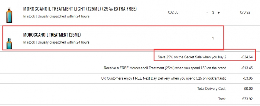 满£50送摩洛哥精油25ml！Moroccanoil 摩洛哥 护发精油 清爽版 125ml £24.64（约215元）