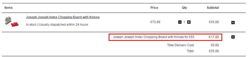 【55海淘节】Joseph Joseph 组合刀具砧板 £55（约490元）