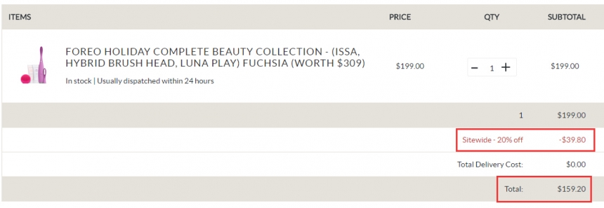 【55海淘节】5折!FOREO 洁面仪牙刷洁面套装 $159.2(约1153元)