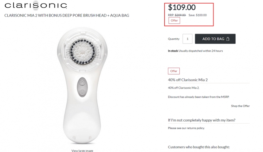 【55海淘节】立减0！Clarisonic 科莱丽 Mia2 洗脸刷 9（约790元）