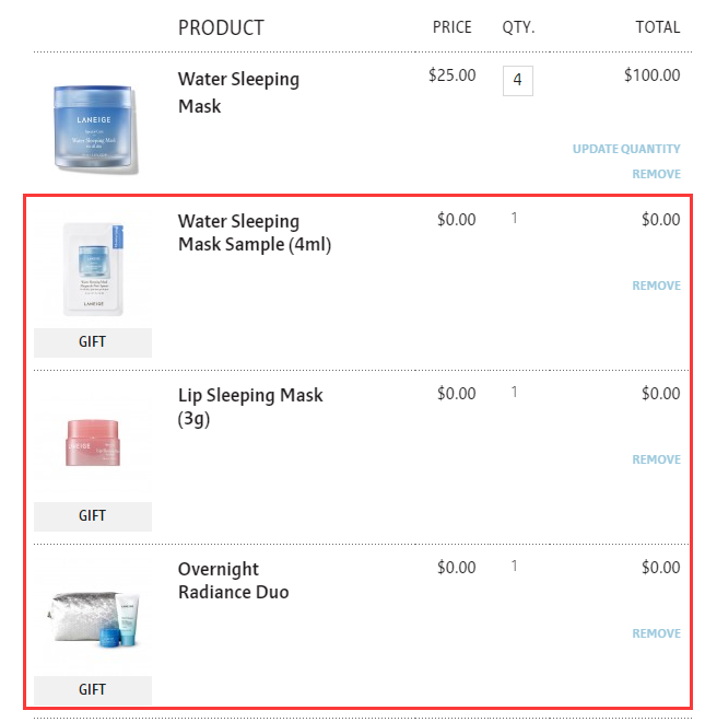 【55海淘节】Laneige 美国官网：兰芝 睡眠面膜等护肤 满赠3重豪华好礼！