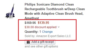 史低价！【美亚直邮】Philips 飞利浦 Sonicare Diamond Clean 声波震动电动牙刷 $139.95（约1014元）