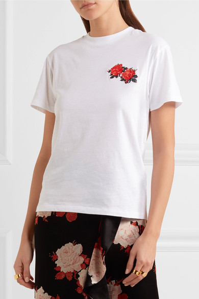 【55海淘节】Ins博主新宠 -- GANNI  新款玫瑰刺绣白T £70（约611元）