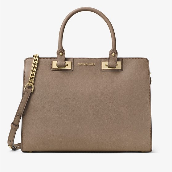 超低惊喜价！Michael Kors 大号 Quinn 十字纹皮手提包 $113.4（约821元）